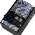 Men's Necktie & Pocket Square Set with Brooch and Cufflinks