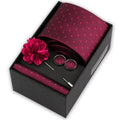 Men's Necktie & Pocket Square Set with Brooch and Cufflinks