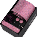 Men's Necktie & Pocket Square Set with Brooch and Cufflinks