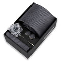 Men's Necktie & Pocket Square Set with Brooch and Cufflinks