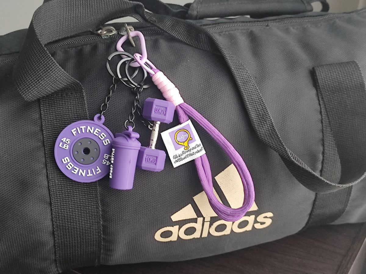 Fitness Keychain Set 4pcs (Purple)