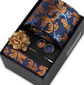 Men's Necktie & Pocket Square Set with Brooch and Cufflinks