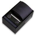Men's Necktie & Pocket Square Set with Tie Clip and Cufflinks
