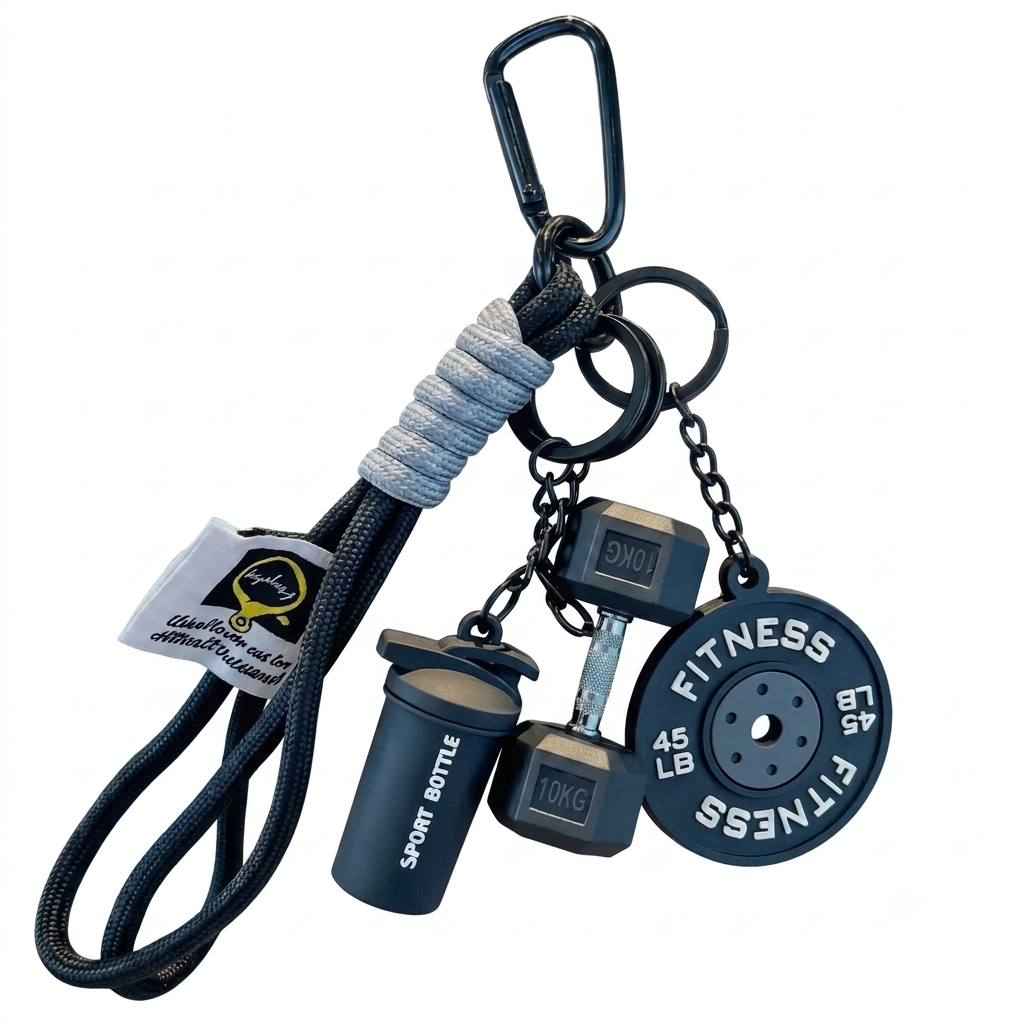 Fitness Keychain Set 4pcs (Black)